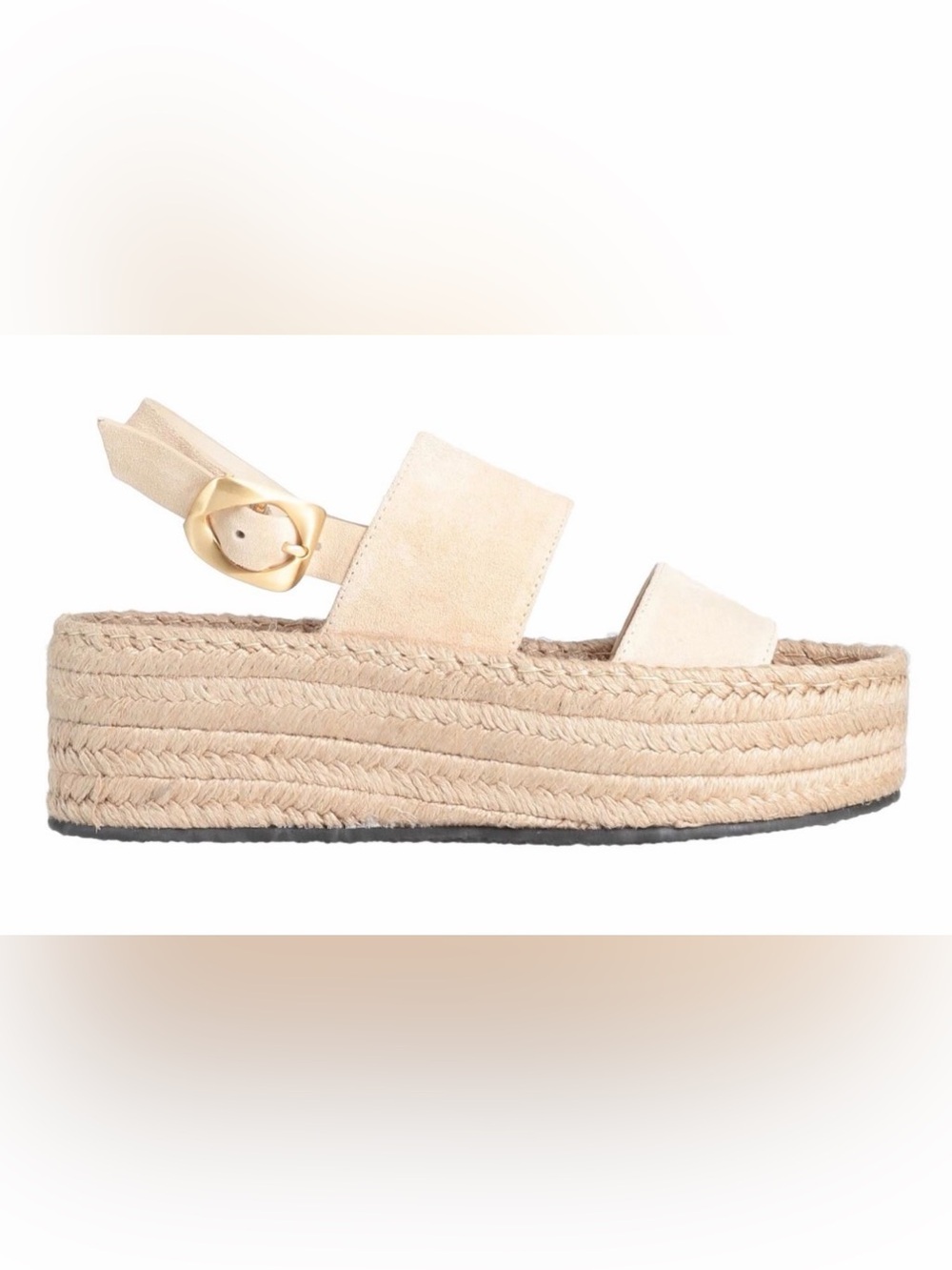 Rag & Bone  Odyssey 80 Suede Wedge Sandals Neutral Beige Size 37.5